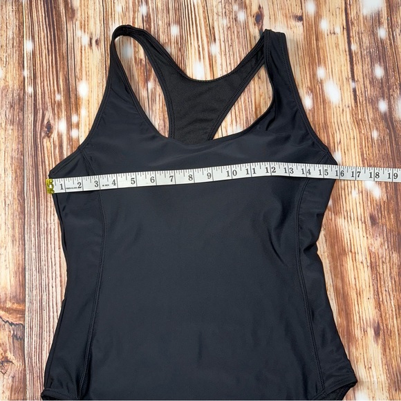 Nwt Nicole Miller Studio Swimsuit W/ Racer Back Black Size Large - Picture 4 of 13